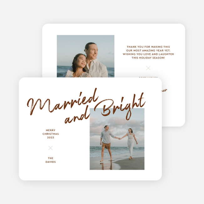 Brushed by the Season Personalized Christmas Cards - Brown