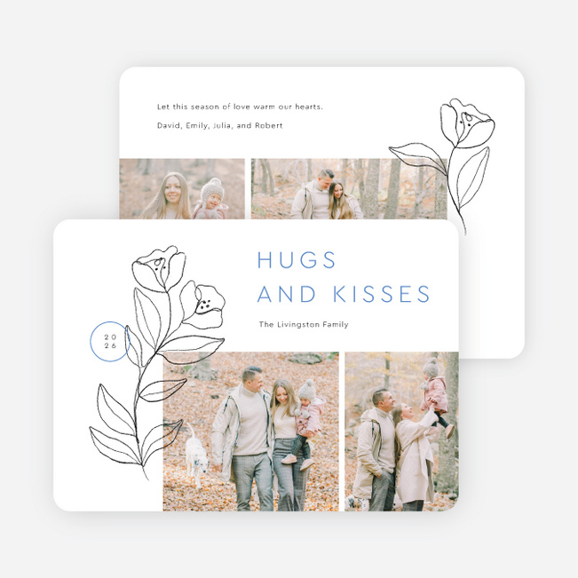 Rosy Hugs Valentine’s Day Cards - Blue