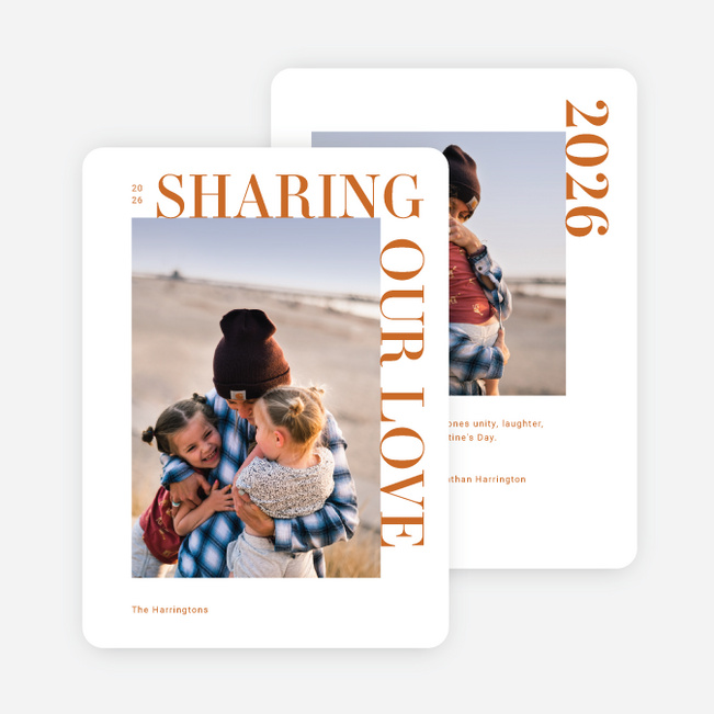 Simplistic Love Valentine’s Day Cards - Orange