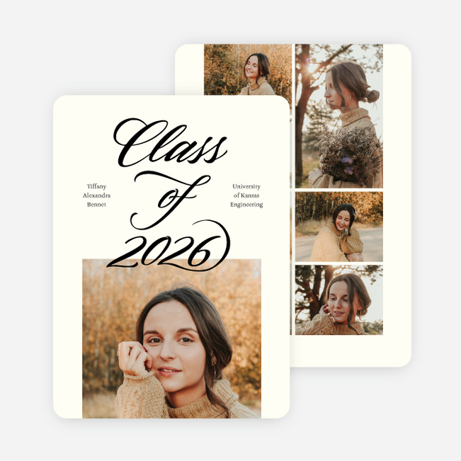Bit of Flourish Graduation Announcements & Graduation Invitations - Beige