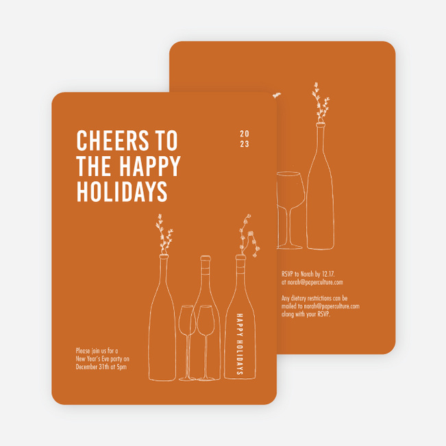 Cheers, It’s Time! Holiday Cards and Invitations - Orange