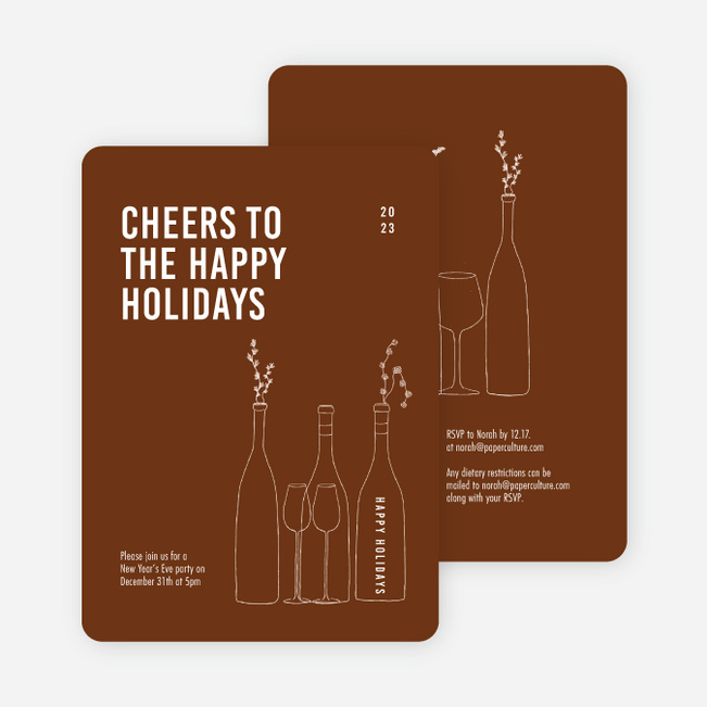 Cheers, It’s Time! Holiday Cards and Invitations - Brown
