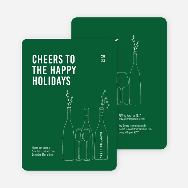 Cheers, It’s Time! Holiday Cards and Invitations - Green