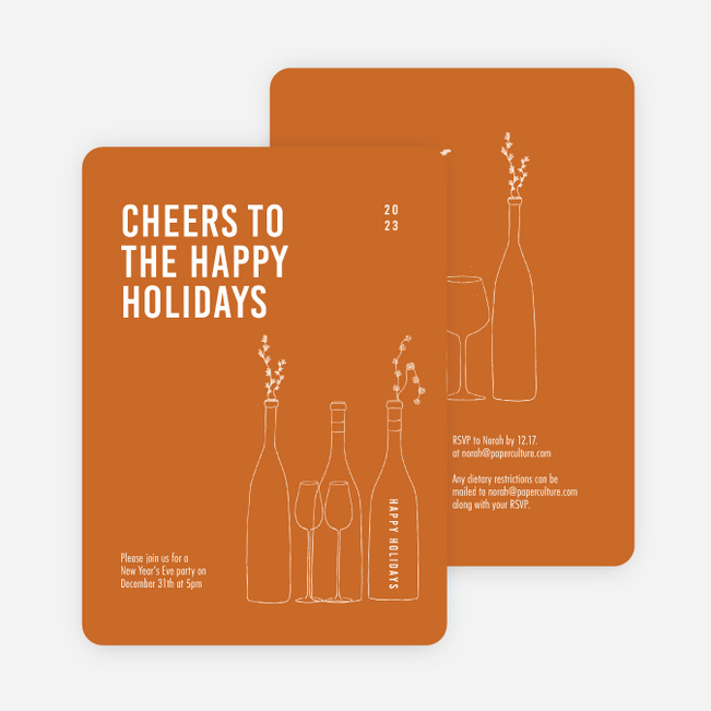 Cheers, It’s Time! Holiday Cards and Invitations - Orange