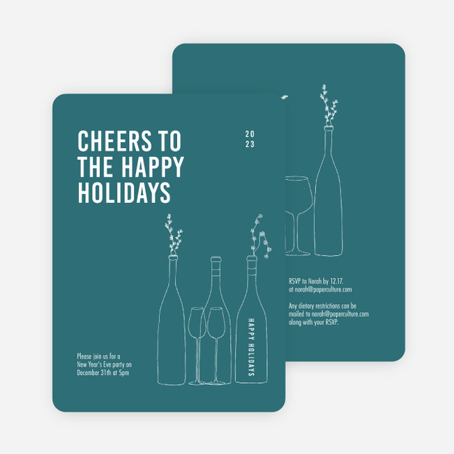 Cheers, It’s Time! Holiday Cards and Invitations - Blue