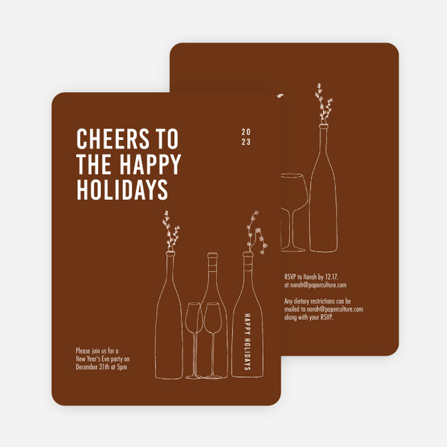 Cheers, It’s Time! Holiday Cards and Invitations - Brown
