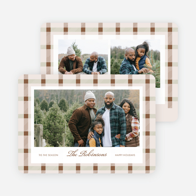 Classy Plaid Holiday Cards and Invitations - Brown