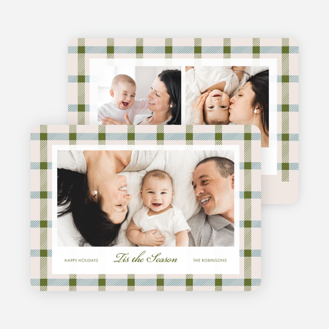 Classy Plaid Holiday Cards and Invitations - Green