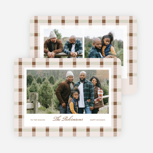 Classy Plaid Holiday Cards and Invitations - Brown