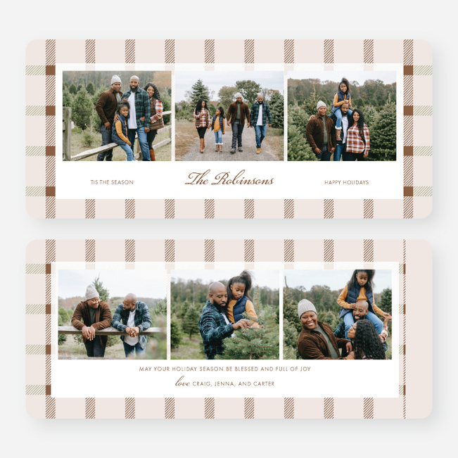 Classy Plaid Holiday Cards and Invitations - Brown