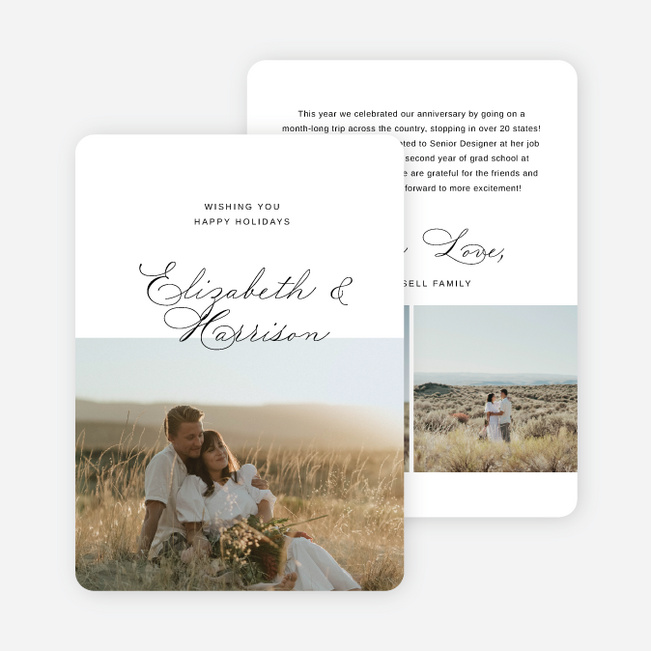 Romantically Minimal Holiday Cards and Invitations - Black
