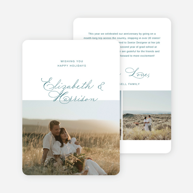 Romantically Minimal Holiday Cards and Invitations - Blue