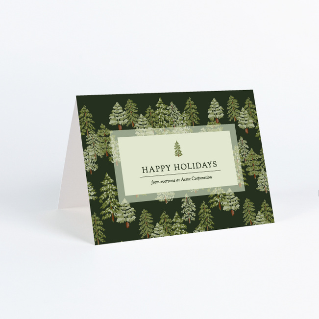 Woodland Wishes Business Holiday Cards & Business Christmas Cards - Green