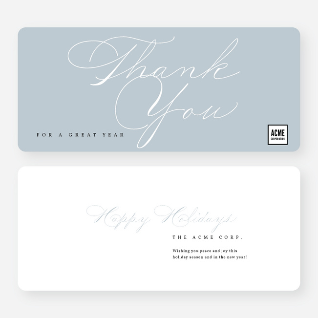 Grateful Tidings Business Holiday Cards & Business Christmas Cards - Blue