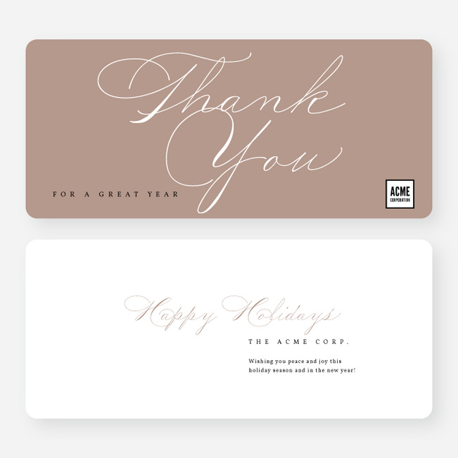 Grateful Tidings Business Holiday Cards & Business Christmas Cards - Brown
