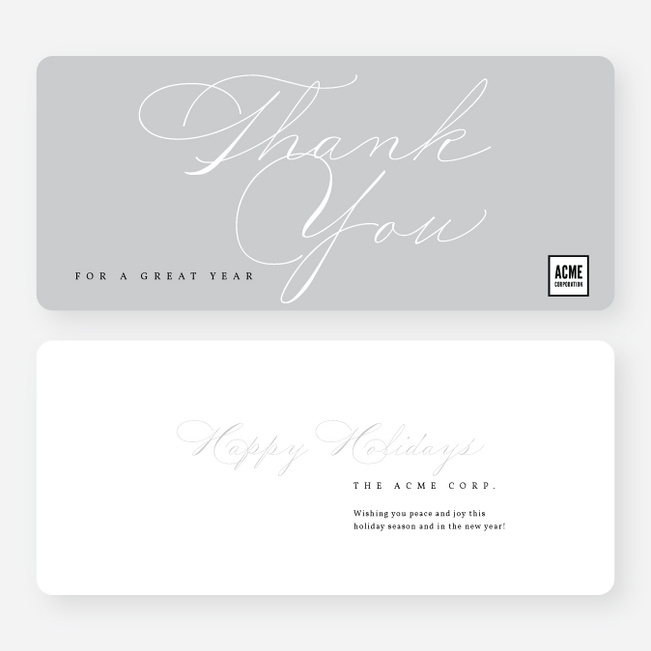Grateful Tidings Business Holiday Cards & Business Christmas Cards - Gray