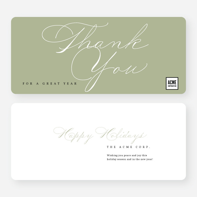 Grateful Tidings Business Holiday Cards & Business Christmas Cards - Green