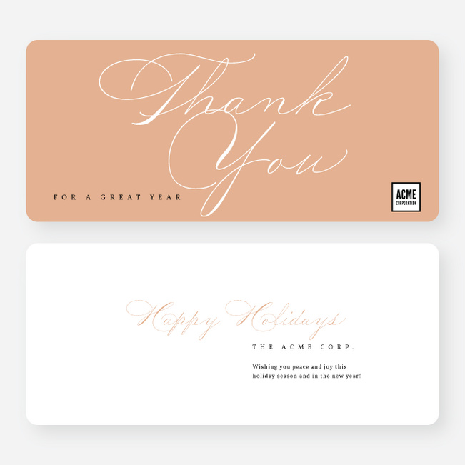 Grateful Tidings Business Holiday Cards & Business Christmas Cards - Orange