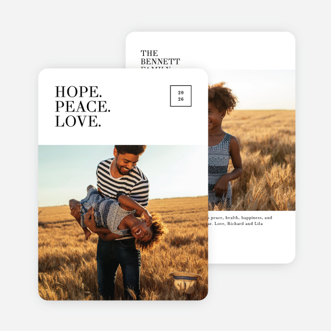 Clean Angles Holiday Cards and Invitations - White