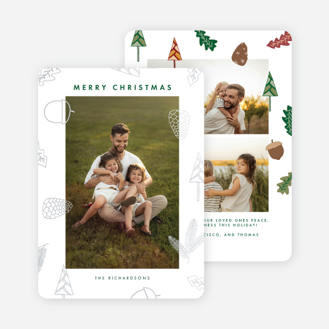 Foil Forest Finds Christmas Cards - Gray