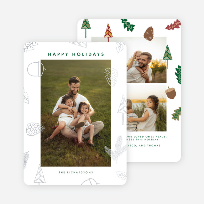 Foil Forest Finds Holiday Cards and Invitations - Gray