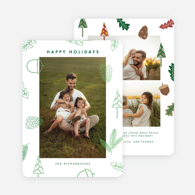 Foil Forest Finds Holiday Cards and Invitations - Green