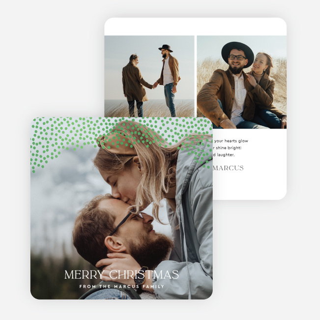 Holiday Confetti Christmas Cards - Green