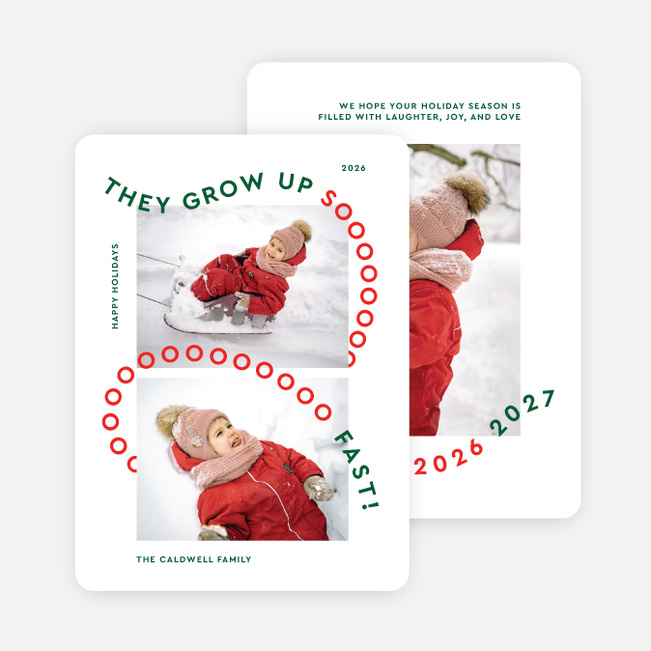 Looping So Fast Holiday Cards and Invitations - Green
