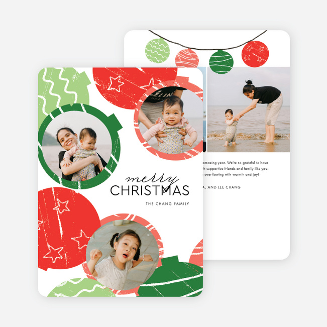 Stamped Ornaments Christmas Cards - Multi
