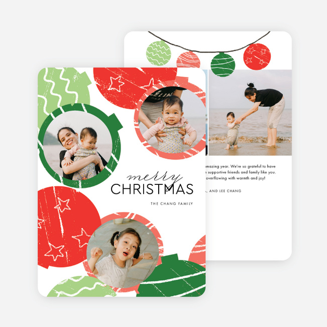 Stamped Ornaments Christmas Cards - Multi