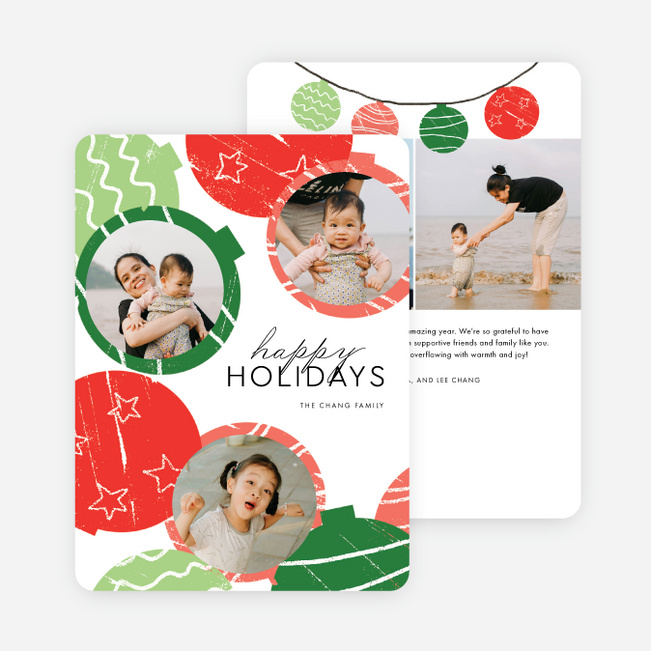 Stamped Ornaments Holiday Cards and Invitations - Multi