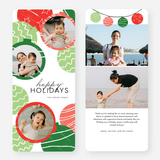 Stamped Ornaments Holiday Cards and Invitations - Multi