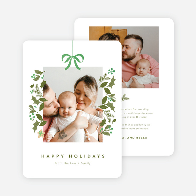 Bountiful Berries Holiday Cards and Invitations - Green