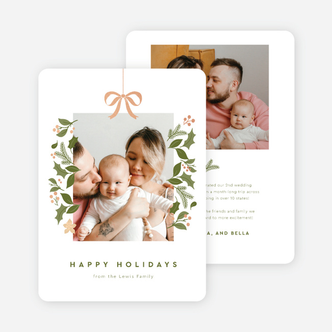 Bountiful Berries Holiday Cards and Invitations - Pink
