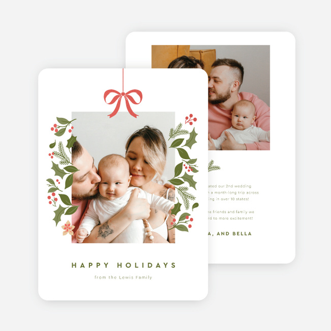 Bountiful Berries Holiday Cards and Invitations - Red