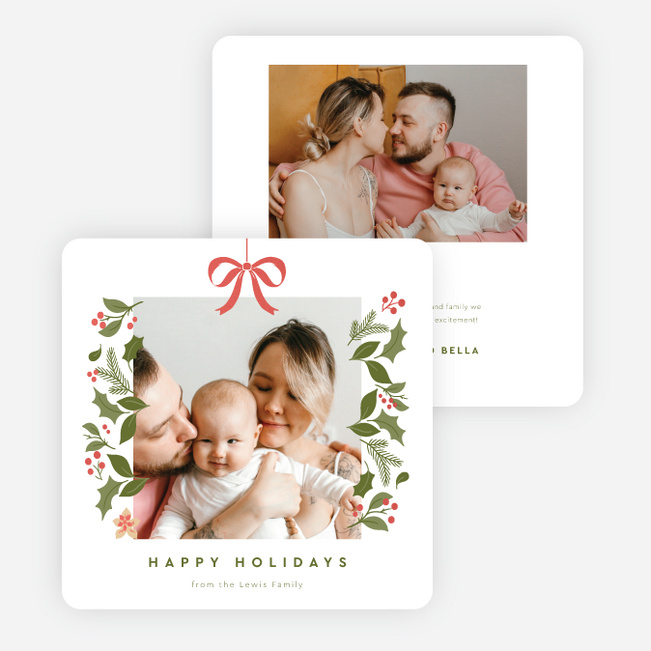 Bountiful Berries Holiday Cards and Invitations - Red