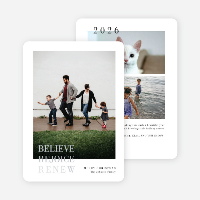 Foil Pinned Love Christmas Cards - Gray