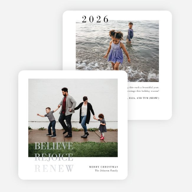 Foil Pinned Love Christmas Cards - Gray