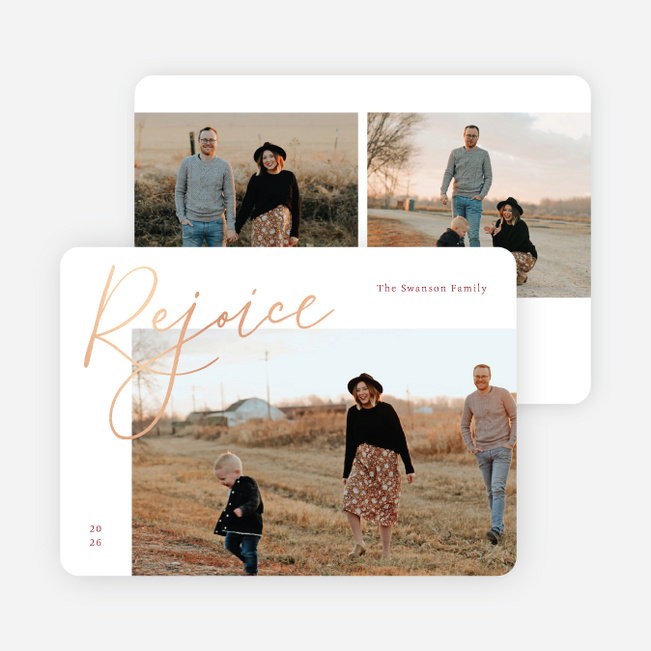 Let Us Rejoice Christmas Cards - Pink