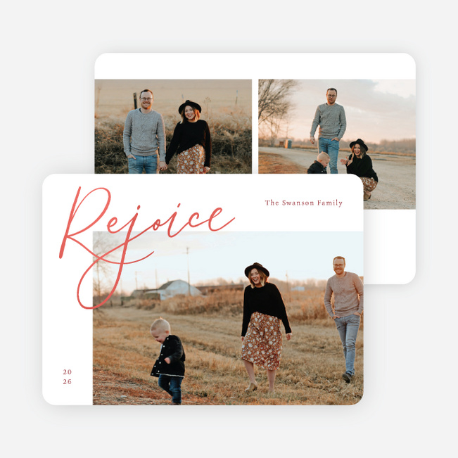 Let Us Rejoice Christmas Cards - Red