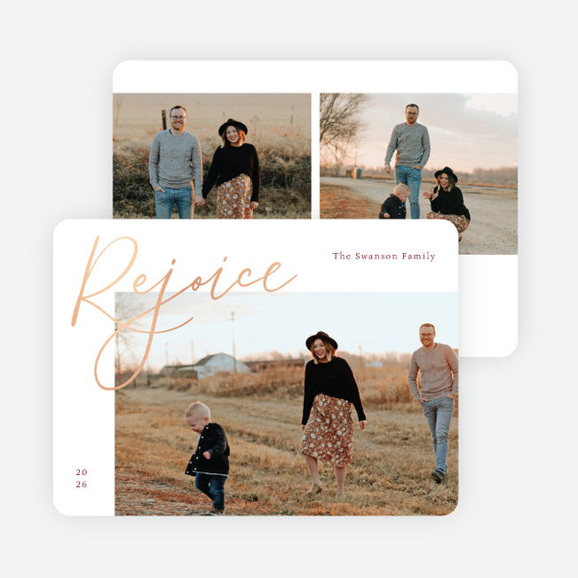 Let Us Rejoice Christmas Cards - Pink