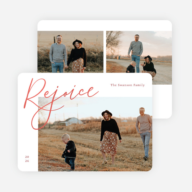 Let Us Rejoice Christmas Cards - Red