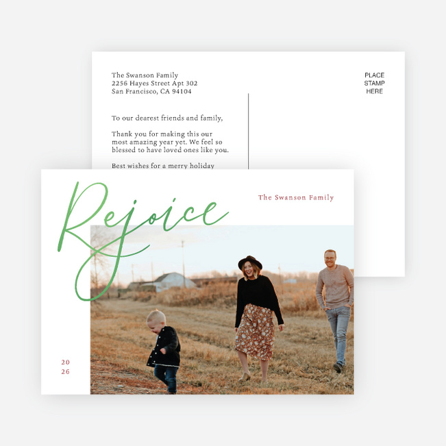 Let Us Rejoice Christmas Cards - Green