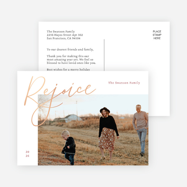 Let Us Rejoice Christmas Cards - Pink