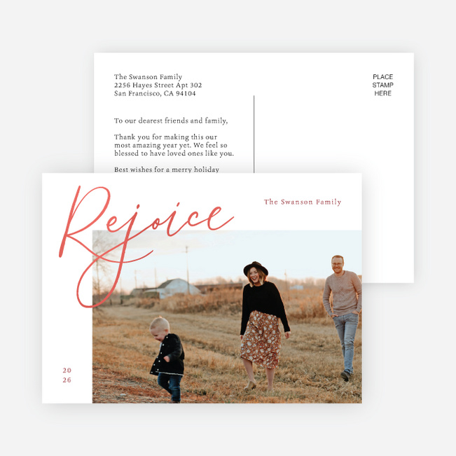 Let Us Rejoice Christmas Cards - Red