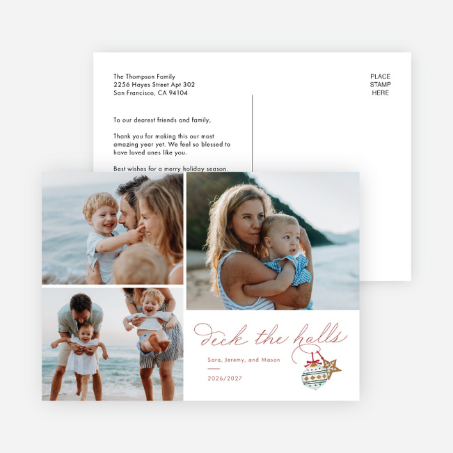 Special Decoration Christmas Cards - Red