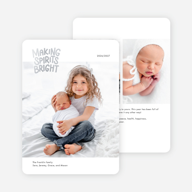Spirited Greetings Holiday Cards and Invitations - Gray