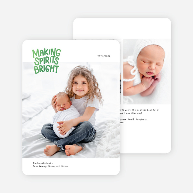 Spirited Greetings Holiday Cards and Invitations - Green