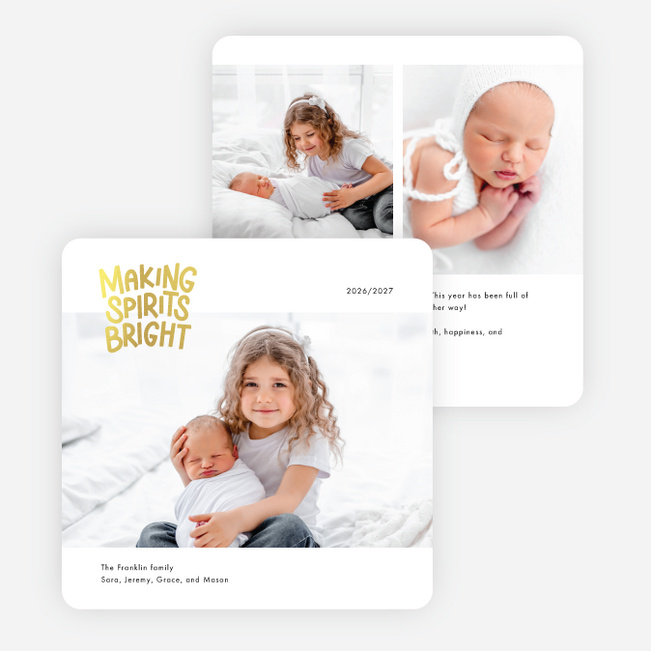 Spirited Greetings Holiday Cards and Invitations - Yellow