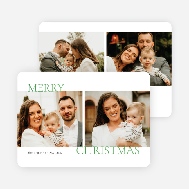Subtle Greeting Christmas Cards - Green